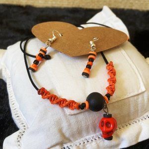Skull 🎃 Halloween macrame bracelet